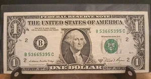 1981-A 1$ Washington Banknote Collectible Serial Number B 53665395 C - Picture 1 of 1