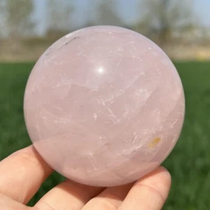 Top!! 0.49kg Natural Rose Quartz Crystal Ball Quartz Crystal Sphere Decor 70mm - Picture 1 of 22