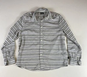 Threads 4 Thought Button Down Shirt Long Sleeve XL Gray Striped Sustainable Mens - Picture 1 of 12