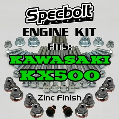 Kit de parafusos de reconstrução de motor KX500 para fixadores de zinco Kawasaki KX 500 Specbolt - Imagem 1 de 4