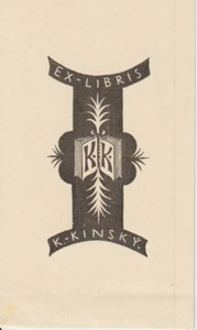 Ex-Libris K.KINSKY - Bild 1 von 1