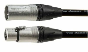 VAN DAMME - XLR Microphone Lead Male to Female 10m Black - Picture 1 of 1