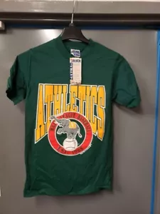 Oakland Athletics A's T-Shirt Uomo Piccolo Cotone Trench Ultra Nuova Vecchio Stock 1990 - Foto 1 di 3