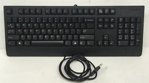 Lenovo 1PSD50L79935 USB Wired Quiet Thin Keyboard Black 104 Keys Pop Out Feet - Picture 1 of 11