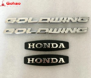 4x Calcomanías emblema lateral guardabarros tanque combustible cromado plateado Goldwing GL1800 para NUEVO - Imagen 1 de 7