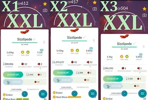 X 1, X 2, X 3 Sizzlipede XXL | For exhibitions | Pokemon Trade Go✨ - Picture 1 of 5