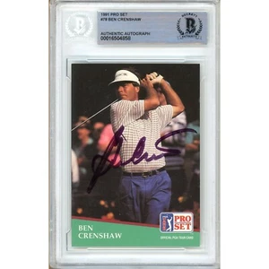 1991 PGA Tour Pro Set #57 Ben Crenshaw Signed Card AUTO Beckett BAS Slabbed HOF - Picture 1 of 6