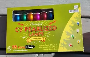 2 + NEW Vintage Christmas Lights C-7 Multi Color 2003 Target PEARLIZED 25 Lamp - Picture 1 of 3