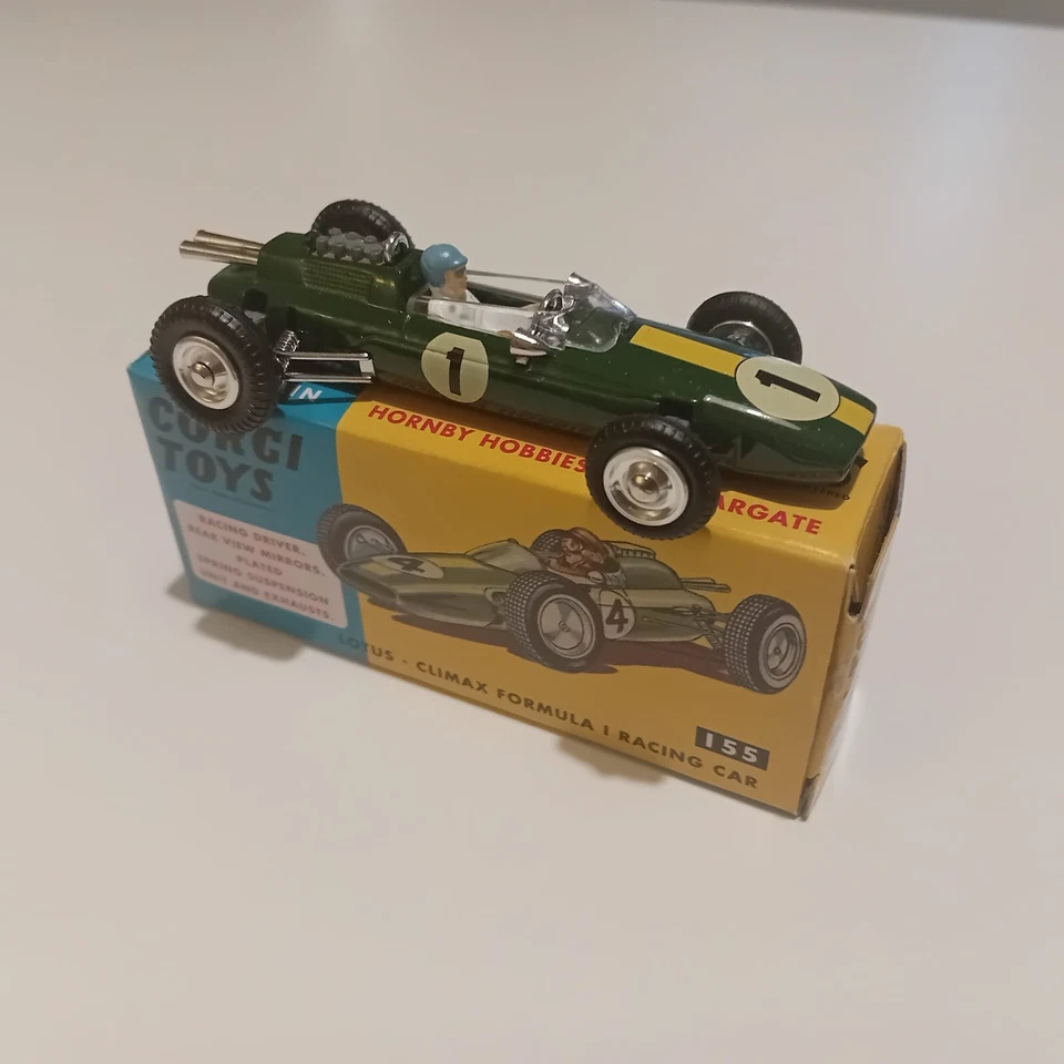 Corgi Toys No. 155, Lotus-Climax Formula 1 Racing Car, - Superb Mint Condition - Immagine 1 di 2