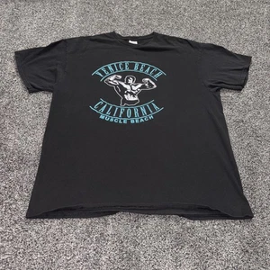 Vintage Venice Beach California Muscle Beach Bodybuilder T-Shirt Herren XL schwarz Gym - Bild 1 von 8