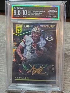 Panini Elite Turn Of The Century 2020 AJ Dillon Rookie automático negro dorado/25 F - Imagen 1 de 2