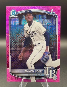 Maykel Coret - Bowman Chrome Mega #BCP-240 - Pink Mojo Refractor /199 - Rays - Imagen 1 de 5