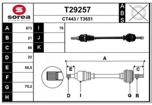Antriebswelle Vorne Links 673Mm für Peugeot 301 1.6 Citroen C-Elysee DD - Bild 1 von 4