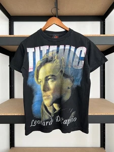 T-shirt nera vintage anni 90 Titanic Leonardo Dicaprio film taglia S - Foto 1 di 20