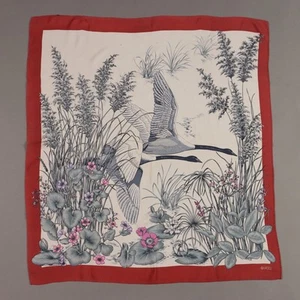 Vintage Gucci Scarf Pure Silk Lake Landscape Italy 1970s Original - Picture 1 of 7