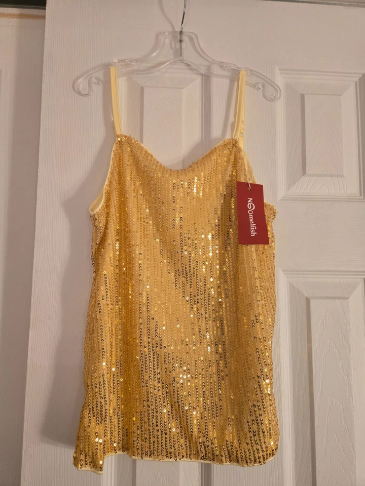 Nomelfish, NEW, Glitter Top, Size Large, Ages - 9 - 10, Fashion, Gold Sparkle - Image 1 of 1