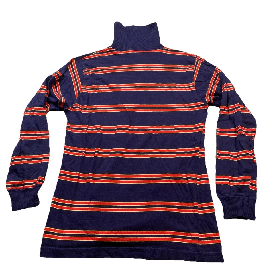 Vintage 1970s Jones NY Striped Turtleneck Shirt Long Sleeve Cotton Men's Large - Image 1 of 4
