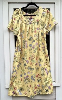 Camisón Granada Amarillo Nailon Vintage Flor Prendas para Dormir Mediano Foto 1 de 4