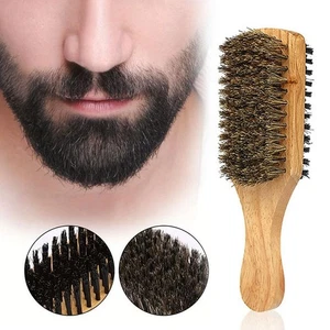 Boar Bristle Slick Back Hair And Beard Brush - Soft/Medium Smoothing Brush - Picture 1 of 13