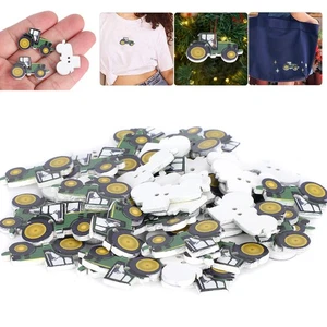 150pcs Wooden Button Cute Cartoon Tractor Painting Christmas Decoration For^ - Picture 1 of 12