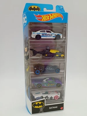 Hot Wheels 2021 DC Comics Batman 5 Pack Set GTN43 INCLUDES BATMOBILE & BATCOPTER - Image 1 of 4
