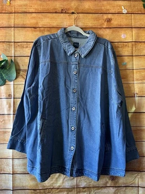 J. Jill Denim Button Overcoat Jacket Size L $109 - Image 1 of 4