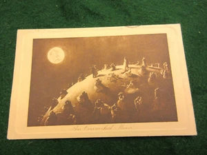 Eine überarbeitete Mondpostkarte 1900er Walzer geprägte Grenze #2809ME - Bild 1 von 2