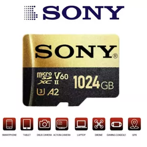 1TB SONY Micro SD Karte Speicherkarte C10 V60 Memory Card TF Karte für Kamera - Bild 1 von 6