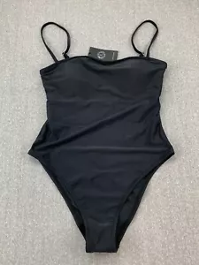 Relleciga Einteiler glatt klassischer Badeanzug 1-teilig Damen Größe M schwarz hoch geschnitten - Bild 1 von 19