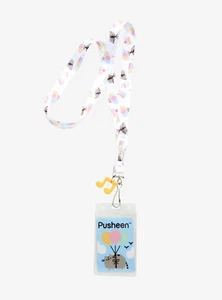 Pusheen Facebook Cat Balloons Lanyard Neckstrap ID Card Holder music note charm  - Picture 1 of 2