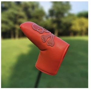 Teschio Crossbones Rosso Magnetico Golf Blade Putter Copricapo Nuovo - Foto 1 di 9