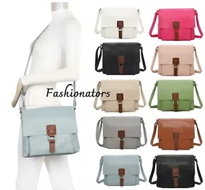 Women's Cross Body Messenger Shoulder Over Bag Satchel Ladies Handbag Turn Lock - Picture 1 of 15