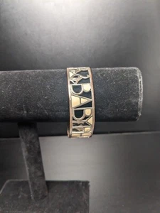 Y2K Baby Phat Bangle Bracelet Silver Plated White Accents Early 2000's - Picture 1 of 5