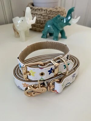 Combo collar monograma perro de lujo con correa a juego TAMAÑO MEDIANO Foto 1 de 4