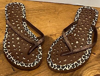 Chanclas mujer marrón estampado animal talla M 7/8 Foto 1 de 4