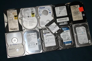 Konvolut 11 Stk. alte Festplatten RETRO HDD IDE 400 MB bis 250 GB IDE +2x Sata - Afbeelding 1 van 10