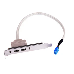 2 Ports USB 2.0 Motherboard Rear Panel Expansion Bracket to 9 Pin Header M0I9 - Picture 1 of 7