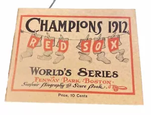 CHAMPIONS 1912 BOSTON RED SOX WORLD SERIES PROGRAM/SCORECARD- REPRODUCTION -Used - Picture 1 of 3