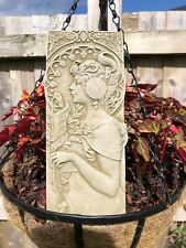 Reconstituted Stone Art Deco Fairy Plaque Statue |Vintage Finish Garden Ornament