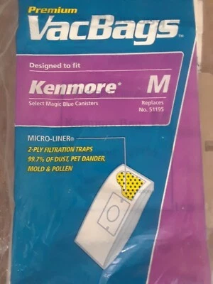 Bolsas de vacío Ultracare Premium para 51195 Magic Blue 8 bolsas para Kenmore tipo M Foto 1 de 2