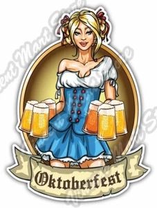Oktoberfest Girl Beer Festival Munich Gift Car Bumper Vinyl Sticker Decal 4"X5" - Picture 1 of 1