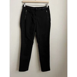 H&M Womens Black Faux Leather Trimmed Pants Size 6 - Picture 1 of 9