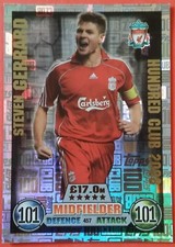 Match Attax 2016/7 100 Club card - Steven Gerrard of Liverpool