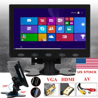 US - Mini 7" LCD CCTV Monitor PC Screen HDMI VGA AV RCA for Raspberry Pi DSLR - Image 1 of 4