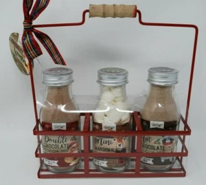 TOO GOURMET Hot Chocolate Cacao Set Jarra de Leche Caja Roja Estante Vidrio - Imagen 1 de 5