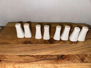 VINTAGE SQUARE WHITE PILLERS SALT & PEPPER SHAKERS LOT 8 - Picture 1 of 5