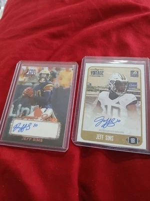 NCAA JEFF SIMS AUTO 2021 Onyx Vintage College Blue & PRO SET AUTO POWER - Image 1 of 4