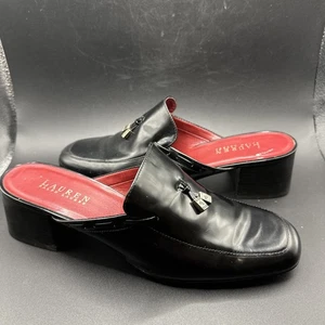 Scarpe mules Lauren Ralph Lauren rosmarino pelle slides tacco basso TG 9 B - Foto 1 di 6