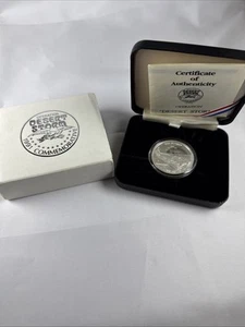 Rare 1 Oz 1991 Commemorative Operation Desert Storm 999 Silver Proof USS Midway - Picture 1 of 8