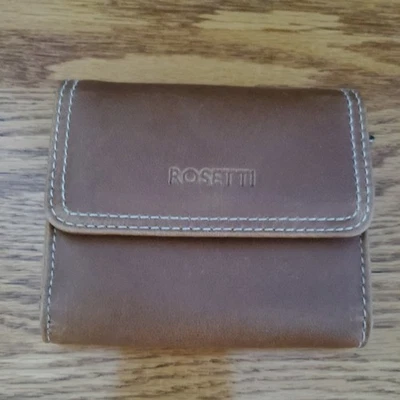 Rosetti Brown Faux Leather Woman Credit Card Coin Purse Small Snap Zipper Wallet - Image 1 of 3